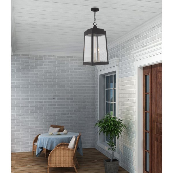 Oslo 3 Light Black Outdoor Pendant Lante