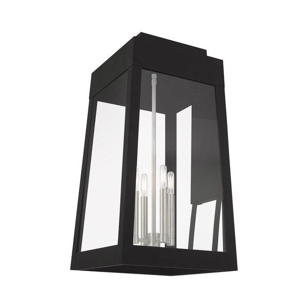 Oslo 4 Light Black Outdoor Wall Lantern