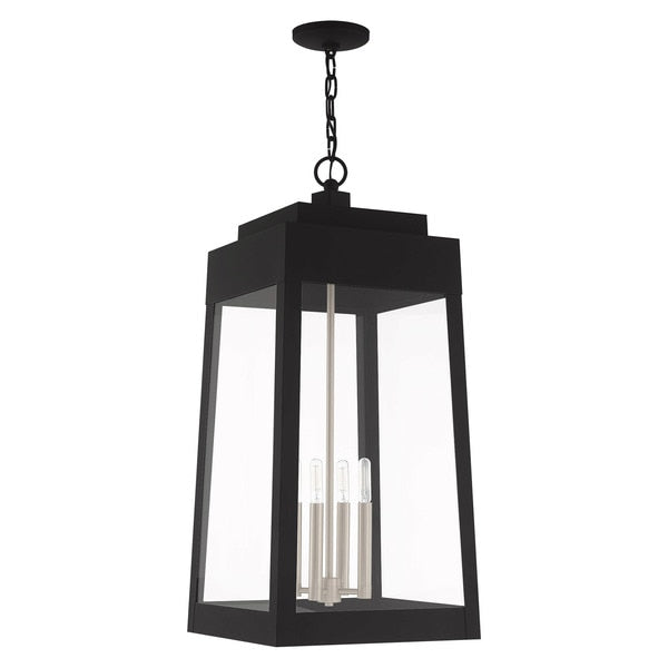 Oslo 4 Light Black Outdoor Pendant Lantern