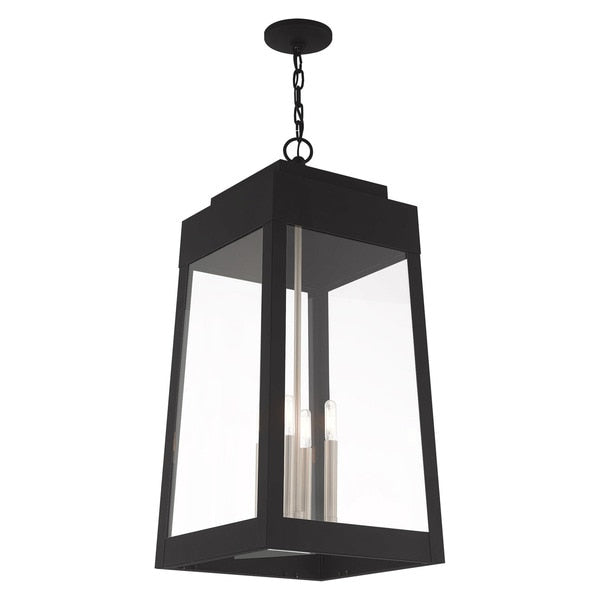 Oslo 4 Light Black Outdoor Pendant Lantern