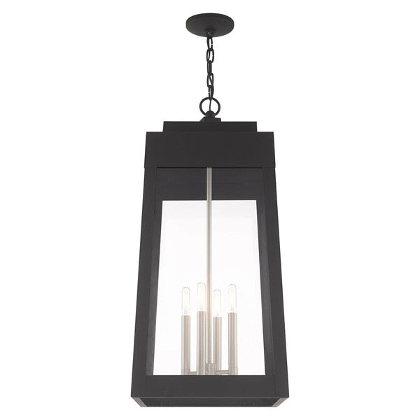 Oslo 4 Light Black Outdoor Pendant Lantern