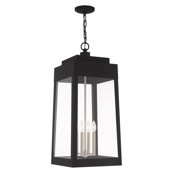 Oslo 4 Light Black Outdoor Pendant Lantern