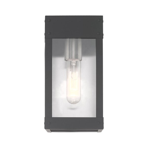 Barrett 1 Light Scandinavian Gray Outdoor Wall Lantern