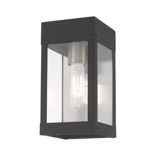 Barrett 1 Light Scandinavian Gray Outdoor Wall Lantern