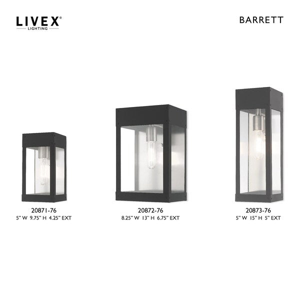 Barrett 1 Light Scandinavian Gray Outdoor Wall Lantern