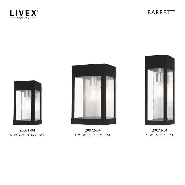 Barrett 1 Light Black Outdoor Wall Lantern