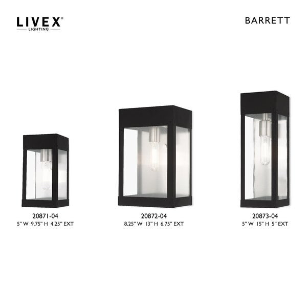Barrett 1 Light Black Outdoor Wall Lante
