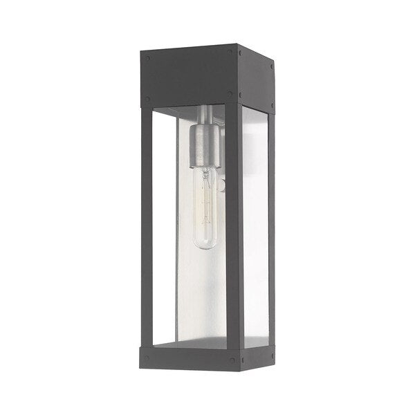 Barrett 1 Light Scandinavian Gray Outdoor Wall Lantern