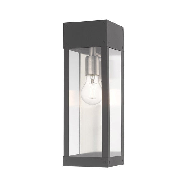 Barrett 1 Light Scandinavian Gray Outdoor Wall Lantern