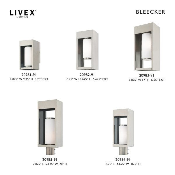 Bleecker 1 Light Brushed Nickel Outdoor