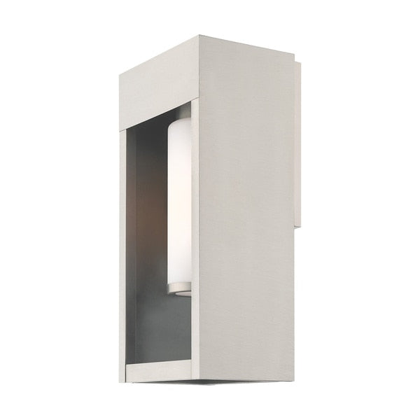 Bleecker 1 Light Brushed Nickel Outdoor Wall Lantern