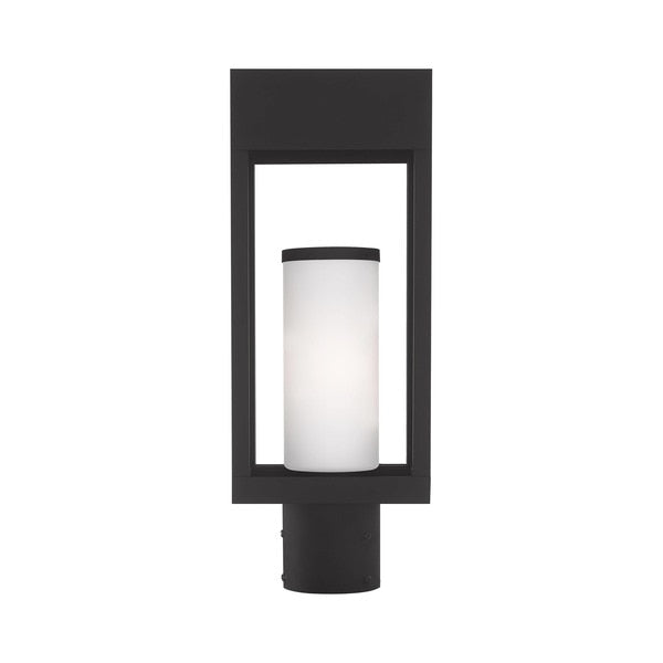Bleecker 1 Light Black Outdoor Post Top