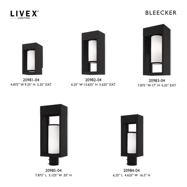 Bleecker 1 Light Black Outdoor Post Top