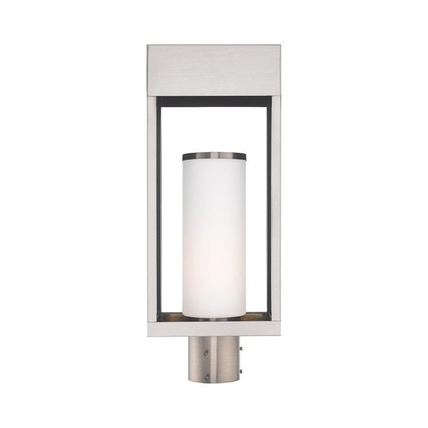 Bleecker 1 Light Brushed Nickel Outdoor Post Top Lantern
