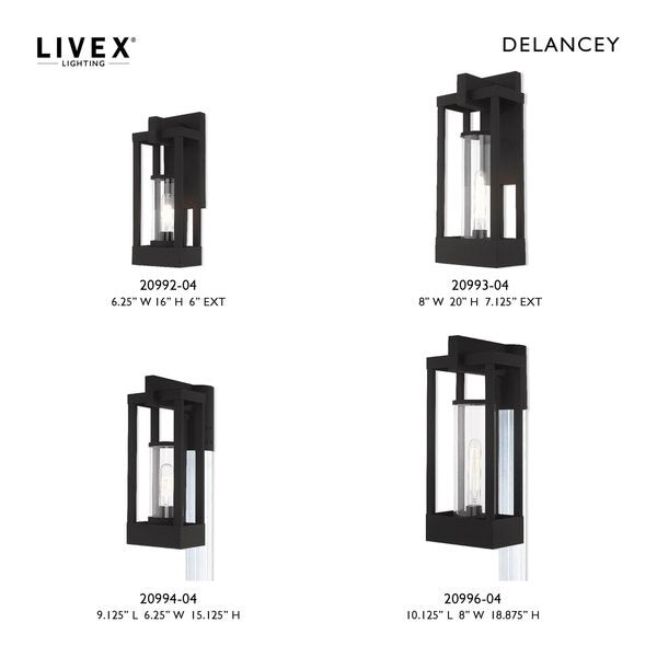 Delancey 1 Light Black Outdoor Post Top