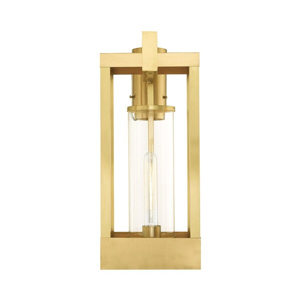 Delancey 1 Light Satin Brass Outdoor Pos