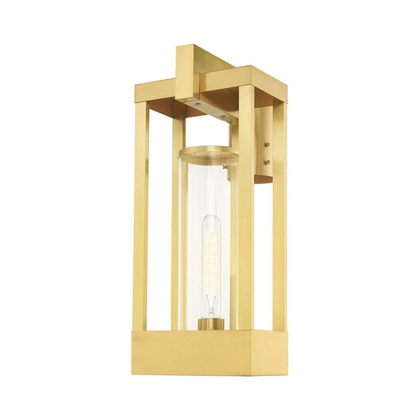 Delancey 1 Light Satin Brass Outdoor Pos