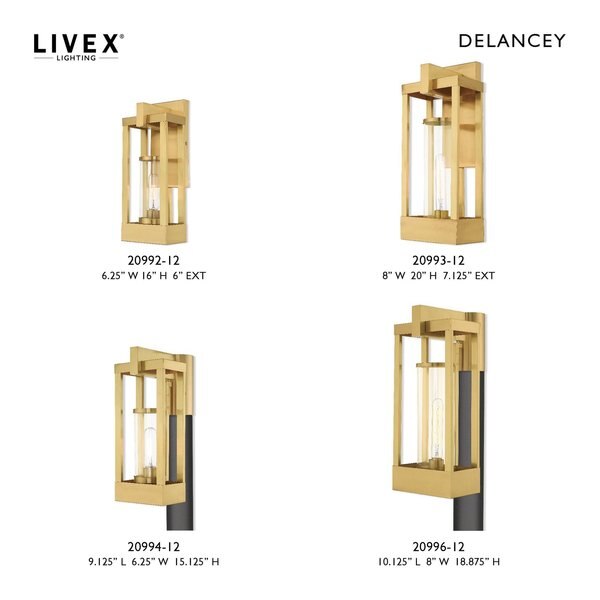 Delancey 1 Light Satin Brass Outdoor Pos