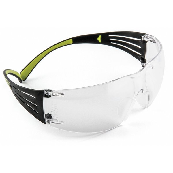 SecureFit Safety Glasses, 400 Series, Anti-Fog, Anti-Scratch, Frameless, Black Arm, Clear Lens