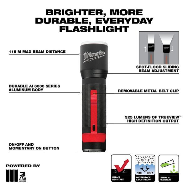 LED Focusing Flashlight (325 Lumens)