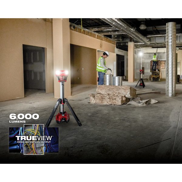 Cordless Tripod Light, M18 Battery, Rocket Series, 84 in Max Height, 6,000 Lumens, 10 Hour Run Time