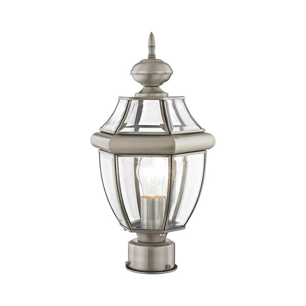 Monterey 1 Light Brushed Nickel Outdoor Post Top Lantern