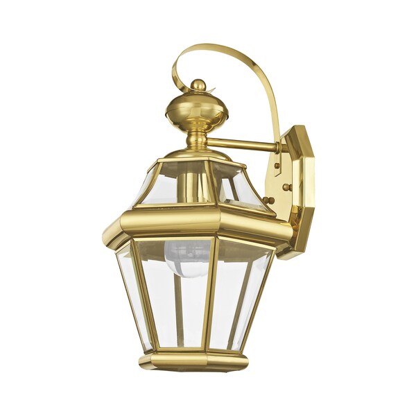 Georgetown 1 Light Polished Brass Outdoor Wall Lantern