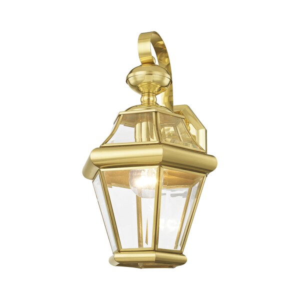 Georgetown 1 Light Polished Brass Outdoor Wall Lantern
