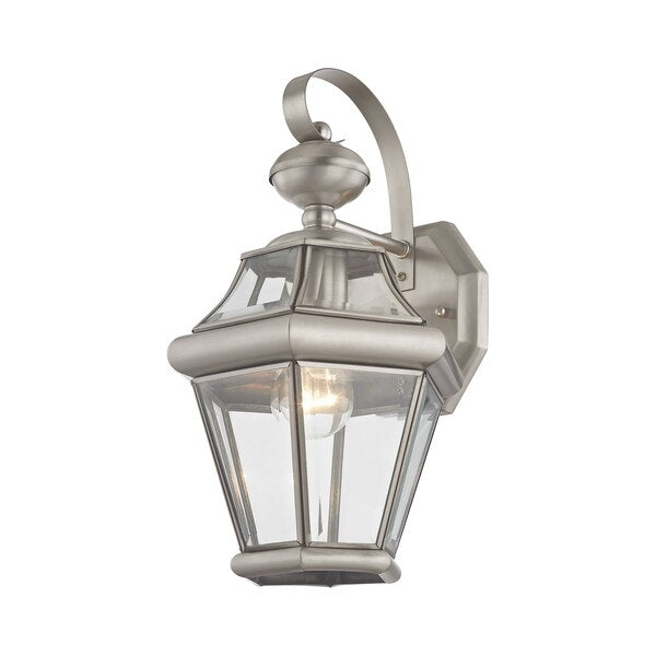 Georgetown 1 Light Brushed Nickel Outdoor Wall Lantern