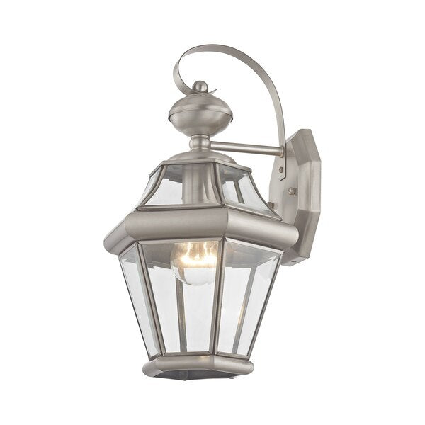 Georgetown 1 Light Brushed Nickel Outdoor Wall Lantern