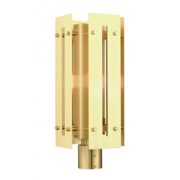 Satin Brass Outdoor Post Top Lantern, 1 L
