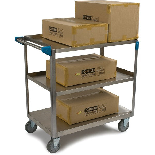 SS Utility Cart, 3 Shelf, 500 lb., 21x35
