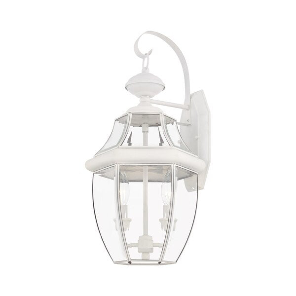 Monterey 2 Light White Outdoor Wall Lantern