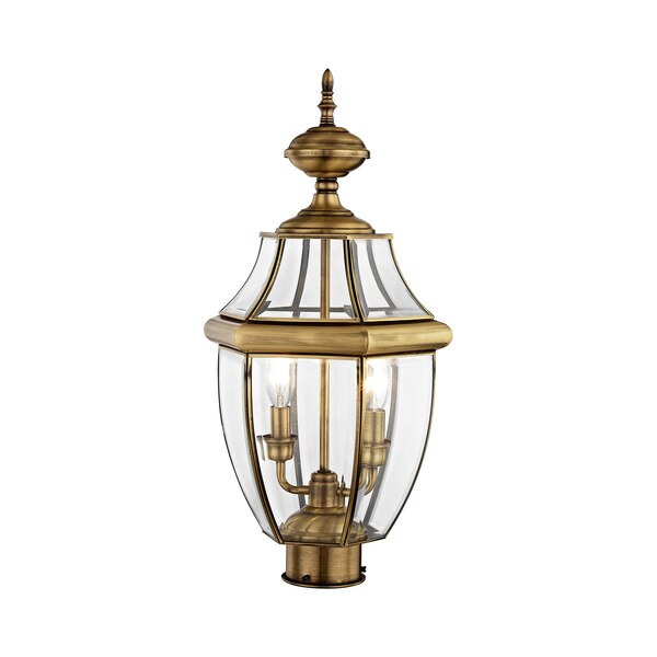Monterey 2 Light Antique Brass Outdoor Post Top Lantern