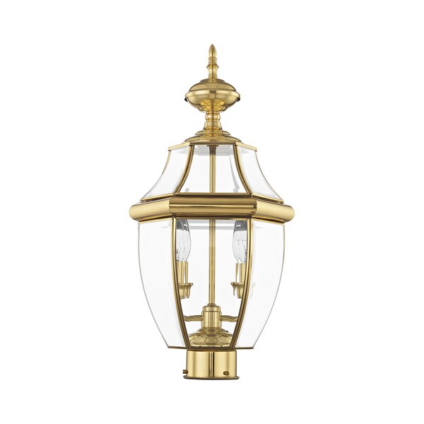 Monterey 2 Light Polished Brass Outdoor Post Top Lantern