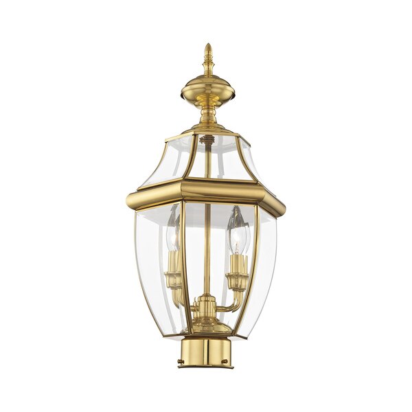 Monterey 2 Light Polished Brass Outdoor Post Top Lantern