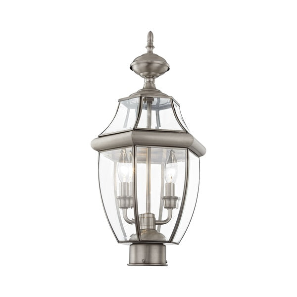 Monterey 2 Light Brushed Nickel Outdoor Post Top Lantern