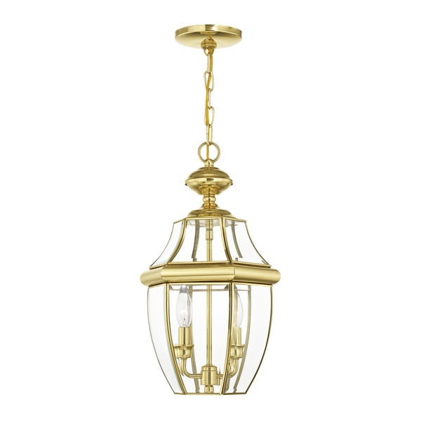 Monterey 2 Light Polished Brass Outdoor Pendant Lantern