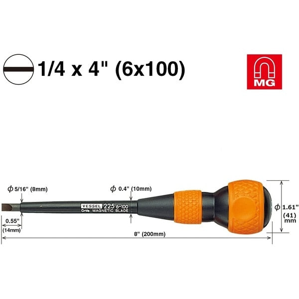 BALL GRIP Screwdriver with Covered Shank