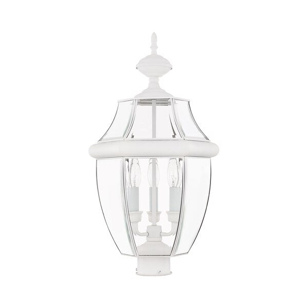 Monterey 3 Light White Outdoor Post Top