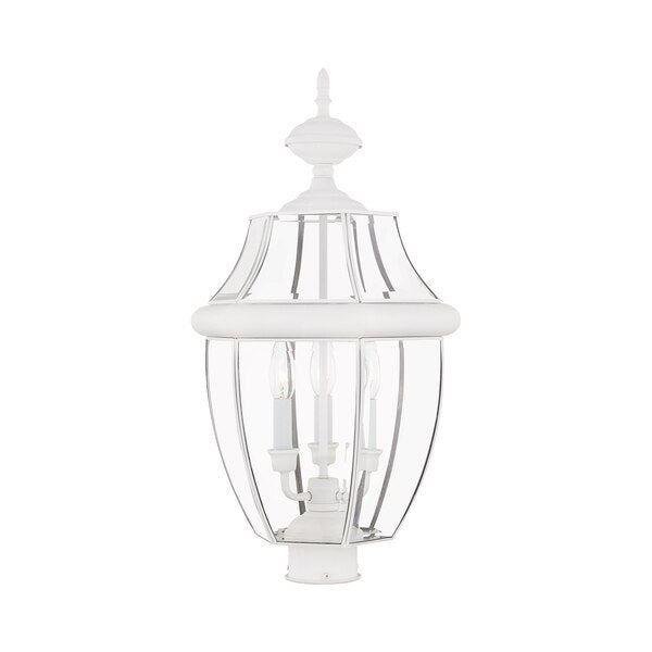 Monterey 3 Light White Outdoor Post Top