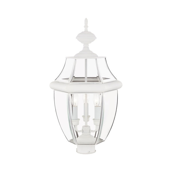 Monterey 3 Light White Outdoor Post Top