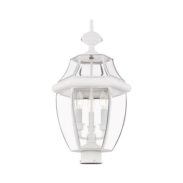Monterey 3 Light White Outdoor Post Top