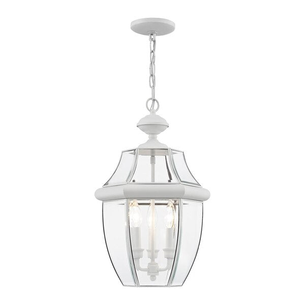 Monterey 3 Light White Outdoor Pendant L