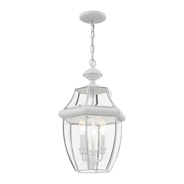 Monterey 3 Light White Outdoor Pendant L