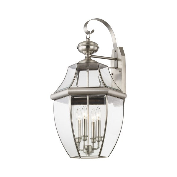 Monterey 4 Light Brushed Nickel Outdoor Wall Lantern