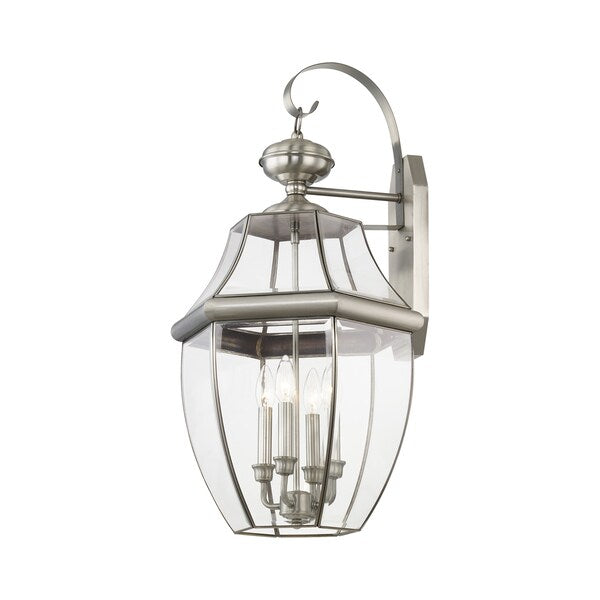 Monterey 4 Light Brushed Nickel Outdoor Wall Lantern