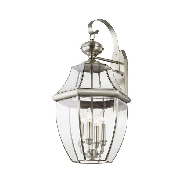 Monterey 4 Light Brushed Nickel Outdoor Wall Lantern