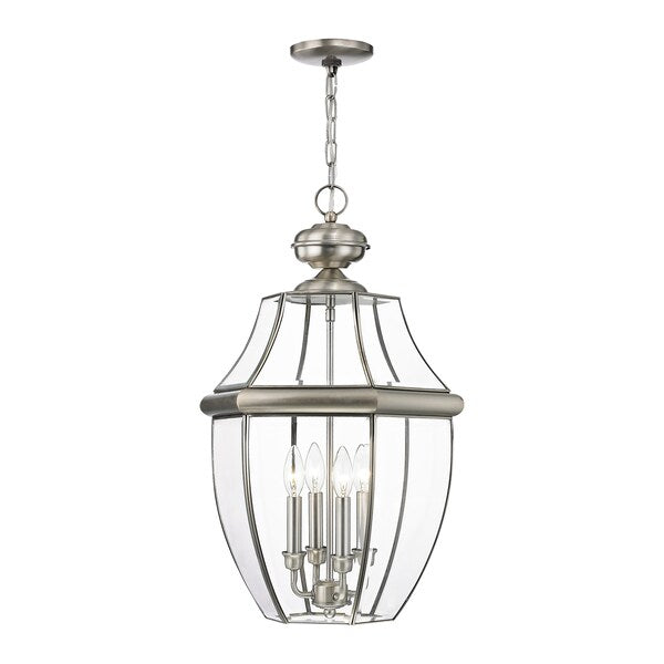 Monterey 4 Light Brushed Nickel Outdoor Pendant Lantern