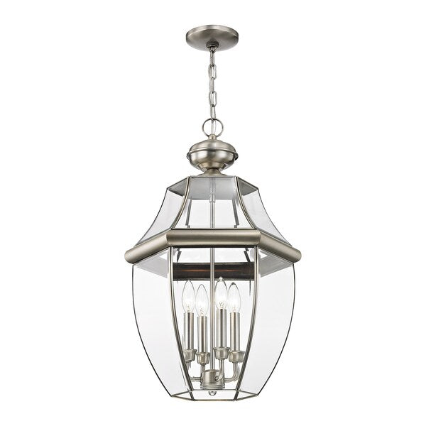 Monterey 4 Light Brushed Nickel Outdoor Pendant Lantern